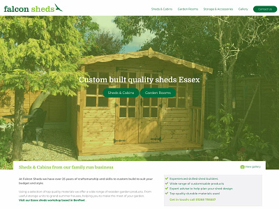 Falcon Sheds website design & development content creation craftcms logodesign webdevelopment website design