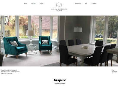 Holly Ambrose Interiors branding, web design and development