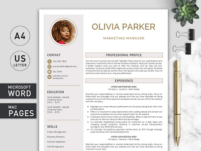 Resume Design/CV Template 2 page resume creative resume cv cv design cv template executive resume lebenslauf manager resume modern resume professional cv professional resume resume clean resume design resume template resume template word