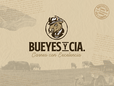 Bueyes y Cia branding bull branding bull logo classic logo logo toro meat branding meat logo vintage vintage logo