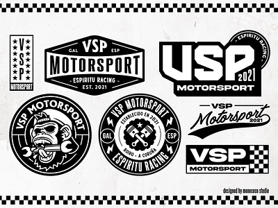 VSP Motorsport - Branding ape branding graphic design illustration logo logodesign mechanic mecánico monkey motor race racing rally speed sport stickers taller urban urbanwear
