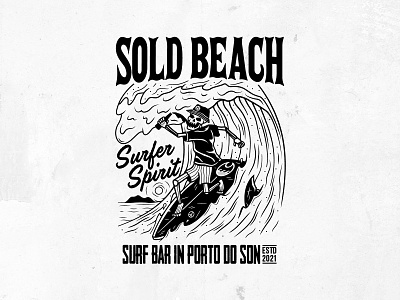 Sold Beach beach calavera coruña galicia graphic design illustration lifestyle playa shark shirt skull surf surfer surfing urban urban wear vector