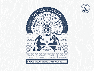 Luz de Viro - Shirt Design branding camiseta clothing coruña galicia hotel hotel design illustration logo mermaid mountains naturaleza nature nature illustration sea sirena t shirt tourism turismo rural