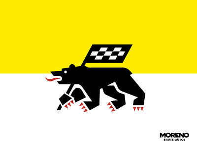 Moreno - Brute Autos auto auto logo autos bear bear logo branding car carrera classic coche design flag logo oso racing sport vector vintage