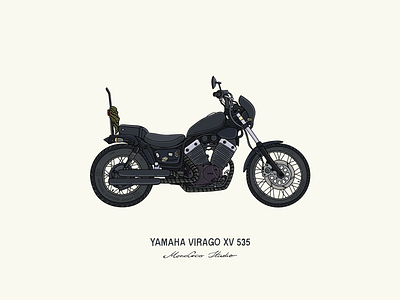 Yamaha Virago XV 535 bike biker cafe racer chopper choppers graphic design handmade harley harley davidson illustration illustrator moto motor motorrad racer racing virago xv yahama yamaha virago