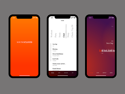 UI SoundCloud aplication app design mobil ui mobile app design mobile ui music app redesign redisign soundcloud typographic ui