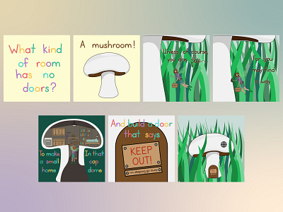 Room With No Doors fairy illustration illustrator mushroom outdoor playful riddle vector