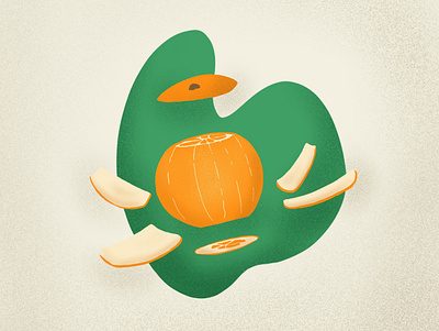 Peeled Orange digital art fruit illustration orange procreate