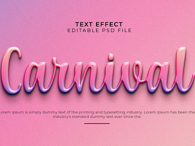 3D editable text effect