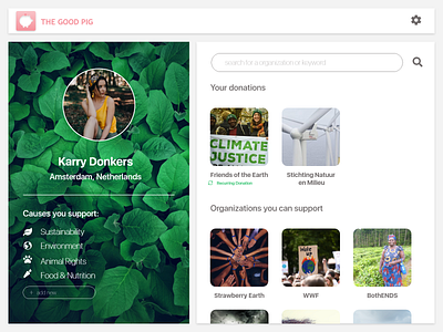 User Profile | The Good Pig dailyui design web