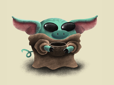 Baby Yoda Pig baby yoda cute art illustration ipadpro personal project procreate star wars the child the mandalorian