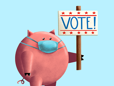 Vote like a Pig! illustration personal project pig procreate vote voting