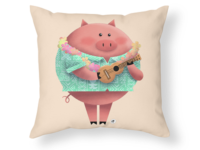 Ukulele Pig digital art drawing illustration ipad pro personal project pig procreate