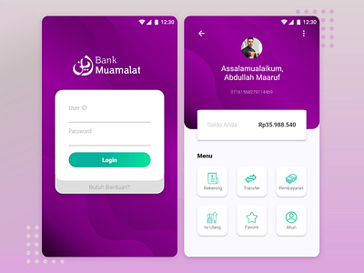 Mobile Banking App app branding design minimal mobile app mobile design mobile ui purple simple ui ui design uiux uxdesign