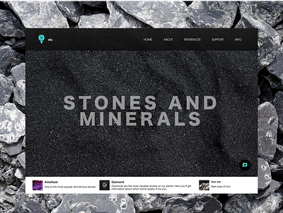 Stones and Minerals - Landing page. design landing page minerals stones ui ux uxdesign webdesign