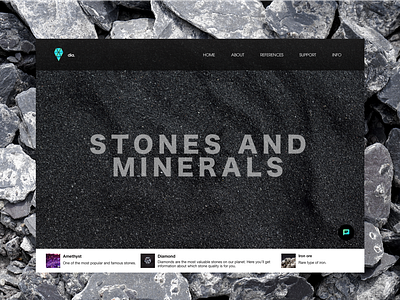 Stones and Minerals - Landing page.