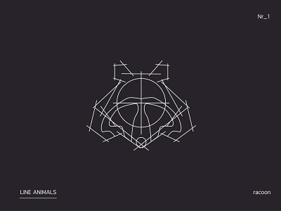 LINE ANIMALS racoon adobe illustrator animal illustration lines nr.1 racoon reduced series sketch