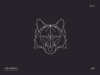 LINE ANIMALS wolf adobe illustrator animal illustration lines nr.3 reduced series sketch wolf