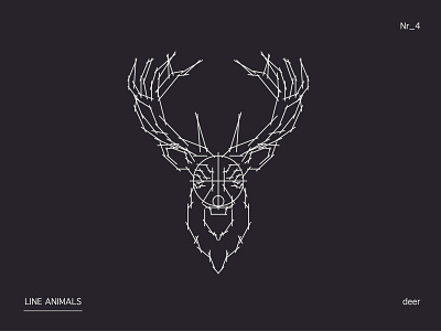 LINE ANIMALS deer adobe illustrator animal deer illustration lines nr.4 reduced series sketch