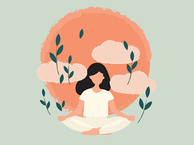 Meditate sketch illustration