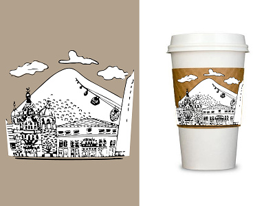 Artwork on Paper coffee cup_Illustration