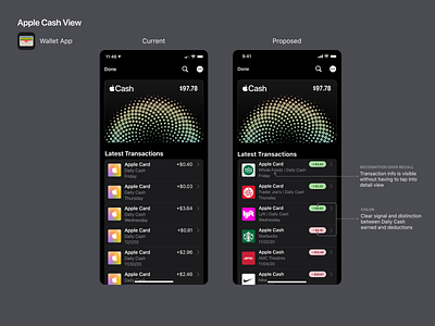 Apple Cash View Redesign apple dark mode figma ios mobile ui