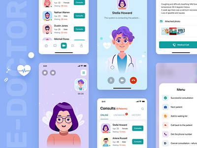 e - Doctor UI Kit application interaction design interface medical mobile app design product design ui ux design ux design