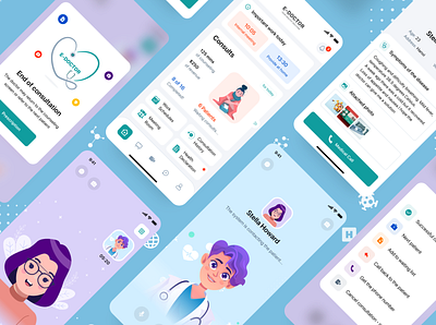 e - Doctor UI KIT | Screenshots application interaction design medical mobile app design product design ui ux design