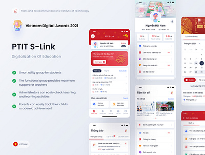 PTIT S-Link Application - Vietnam Digital Awards 2021! education mobile app design product design