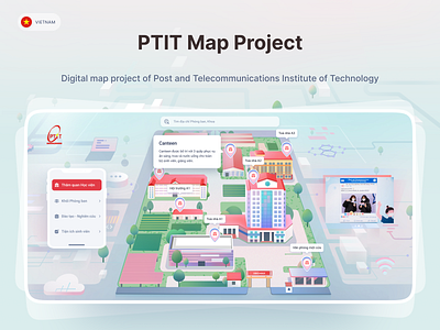 Digital Map on Website - by Multimedia Technology of PTIT education illustration product design ui ux design web design
