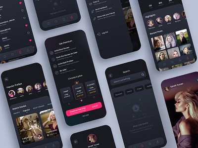 StoryViewer - Social App app app design dark design mobile mobile app mobile ui social social media pack story ui user interface user interface design