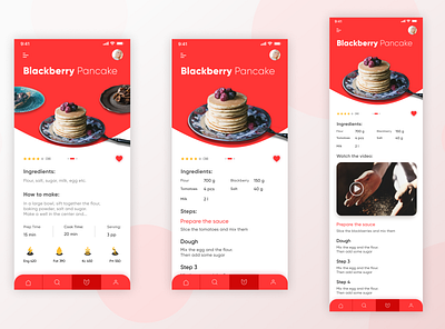 Cooking App Concept app app design black concept cook cookie cooking design food food app mobile mobile app red ui ui design web webdesign