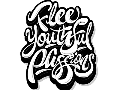 Flee Youthful Passions - Lettering bible verse lettering monochromatic procreate word art