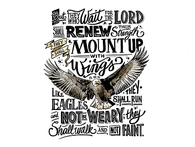 Verse Art - Isaiah 40:31 banner eagle illustration ipad pro isaiah lettering lettering art procreate app verse