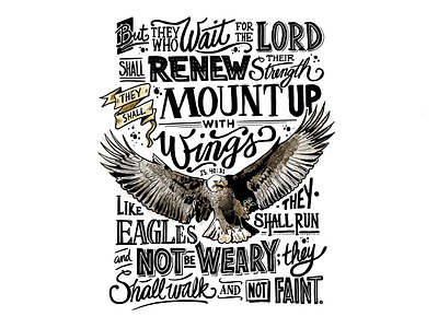 Verse Art - Isaiah 40:31 banner eagle illustration ipad pro isaiah lettering lettering art procreate app verse