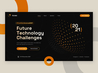 Tech Conference conference event festival forum header hero home homepage landing landing page meeting mentor page speech summit ui ux web website workshop