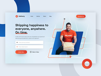 Shipping Company cargo delivery header hero home homepage landing landing page logistics order package page parcel shipping transport ui ux web website