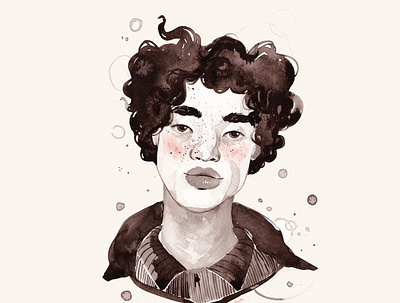 Inktober day 3 blackink faces freckles ink inktober inktober2019 portrait