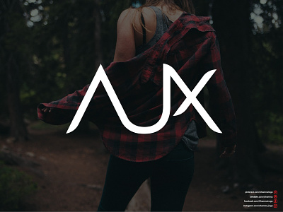 AUX (Text Logo Design) branding design flat icon logo logodesign vector