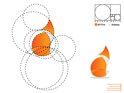 Golden Ratio Fox Logo branding design flat icon illustration logo logodesign ui ux vector