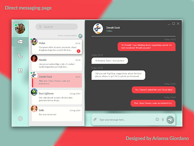 Daily UI Challenge :: Day 13 - Direct messaging