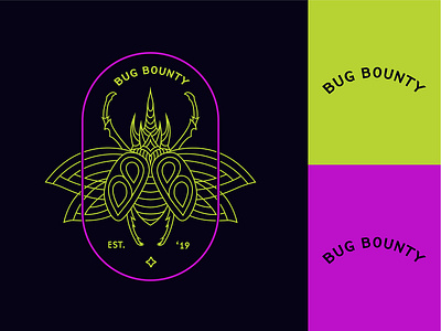 Bug Bounty Logo badge brand design branding code insect logo tshirt vector