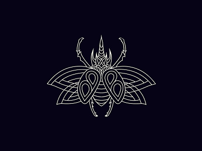 Scarab Line Illustration for Bug Bounty badge bug graphic insect lineart logo modern logo tshirt vector