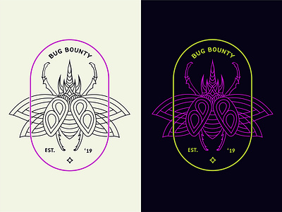 Badge Logo for Bug Bounty badge brand design branding code graphic insect lineart logo tshirt vector
