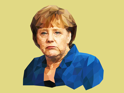 Merkelisation germany low lowpoly merkel poly poly portrait polygon portrait president realistic triangulation vector