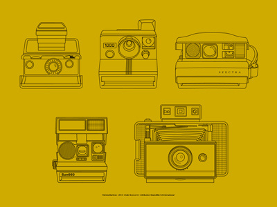 5 vintage polaroids Icons freebie