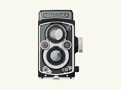 Vintage Camera - Rolleiflex analog camera colors flat illustrator lens rolleiflex shadow vector vintage vintage camera