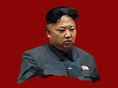 Kim Jong-Un dictator digital illustration low lowpoly poltician poly red traingulation triangles vector