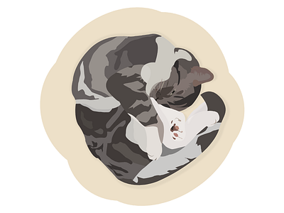 Sleepy cat animal cat colors design flat flat design illustration pet round shape vector
