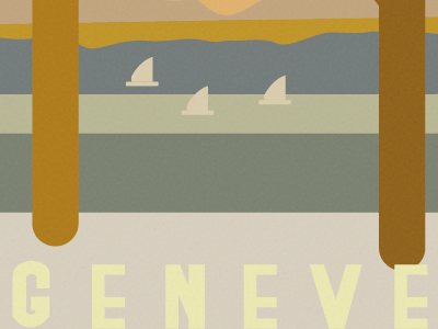 Vintage Geneva boat flat geneva lake minimal poster switzerland vintage